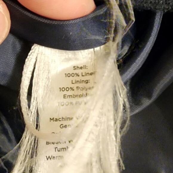 Talbots Navy Blue Floral Embroidered Scalloped Hem‎ Linen Skirt size 8 new!!! - Picture 7 of 14